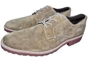 NEW Alan Payne Shoes Oxfords Mens 9 Tan Buck Suede Lace Up Dress LaceUp Lug Sole